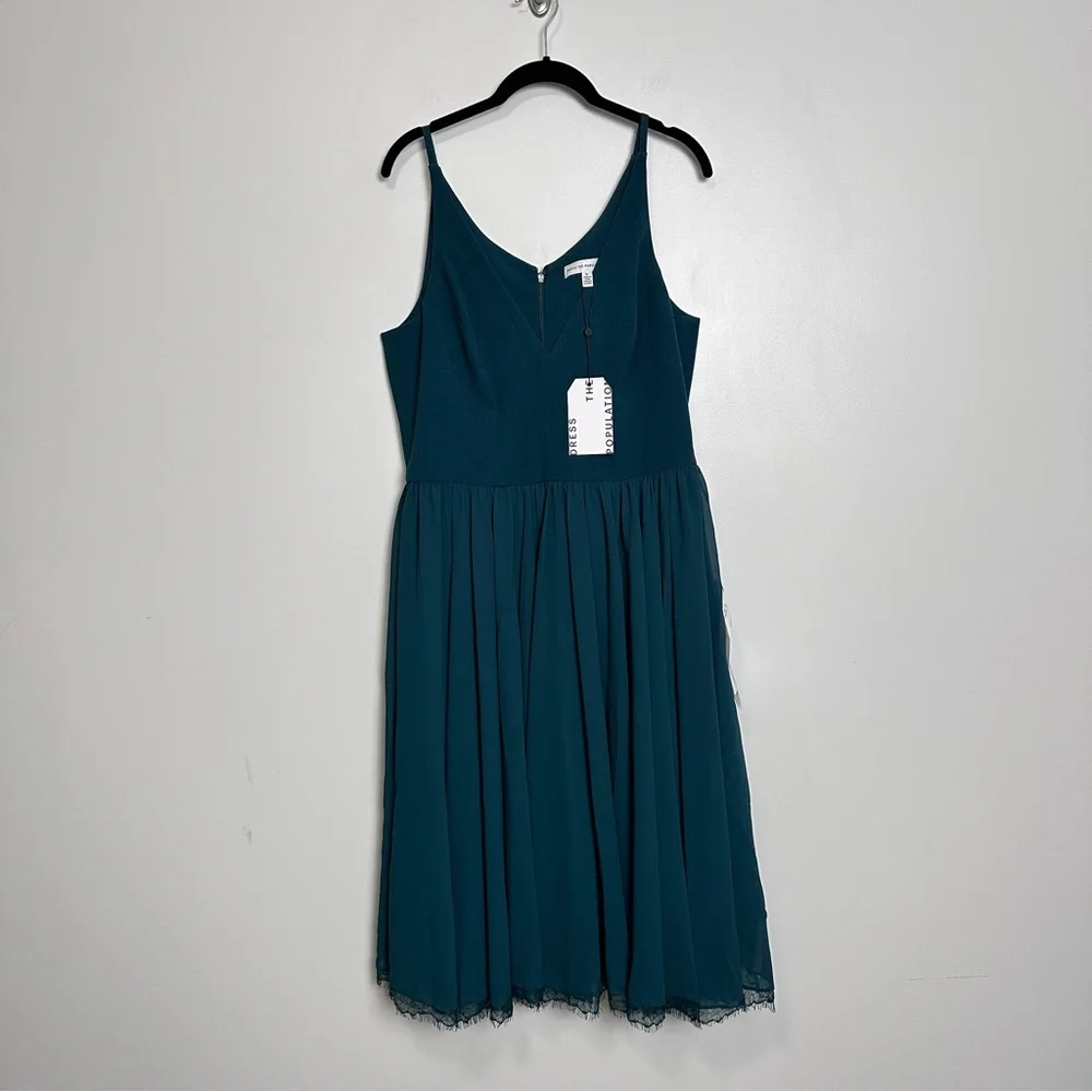 Dress The Population Alicia Dress Pine Green Size XL - Picture 5 of 11